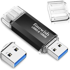 Dual-drive Flash Drive - 128 GB - USB-C + USB 3.0 - Zwart