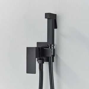 Carlovo Bidet - Bidet Kraan - Mengkraan - Wc Kranen - Warm Koud Water Mengkraan - Wc Slang - RVS - Zwart
