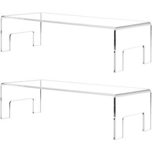Acryl Display Risers Stands Clear - Set van 4 - Showcase Plank voor Sieraden Figuren Buffetten Speelgoed Parfum en Cupcakes