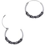 Oorbellen dames | Oorring/oorringen | Zilveren Bali hoops, slingermotiefjes, 20 mm | WeLoveSilver