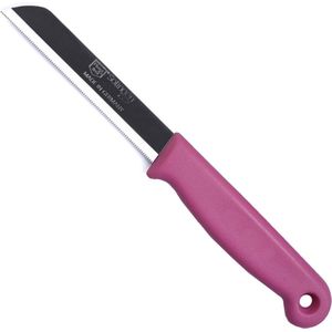 Solingen Kartelmes - Tomatenmes met Kartel - RVS - 18,5 cm met ""Blade Cover"" - Roze