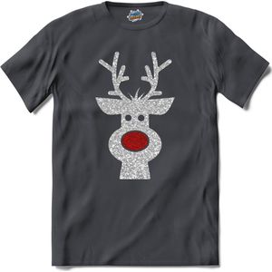 Kerst rendier buddy glitter - T-Shirt - Dames - Mouse Grey - Maat S