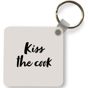 Sleutelhanger - Uitdeelcadeautjes - Quotes - Spreuken - Kok - Kus - Kiss the cook - Plastic