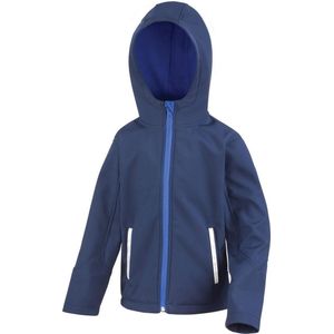 Result Core Kids Unisex Junior Hooded Softshell Jacket (Marine / Loyaal)