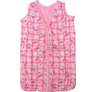 Slaapzak baby - zomerslaapzak - roze - met beertjes - badstof - 70 cm