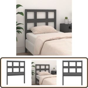 vidaXL Hoofdbord Massief Grenenhout Grijs Houten Hoofdeinde - Hoofdboard - Grieze Hoofdeinde - Massief Grenenhout - Landelijk Interieur