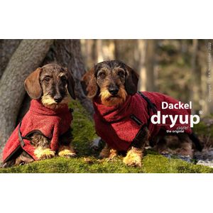 Dryup- Hondenbadjas-Hondenjas- Speciaal voor de Teckel- Bordeaux-ruglengte 45 cm