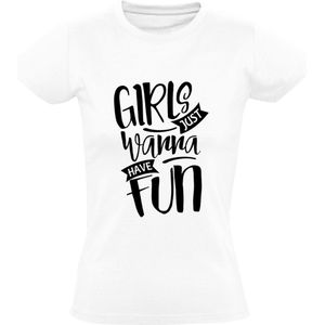 Girls just wanna have fun Dames T-shirt | vrijgezellenfeest | vriendin | student | vrijgezel | feest | party | shirt