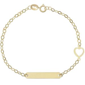 14K Goud Baby/Kinder Plaatarmbandje Open Hartje
