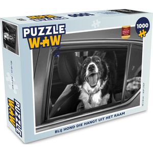 Puzzel Blij hond die hangt uit het raam - Legpuzzel - Puzzel 1000 stukjes volwassenen