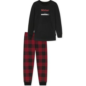 Schiesser Schlafanzug Lang - Family Jongens Pyjamaset - zwart - Maat 140
