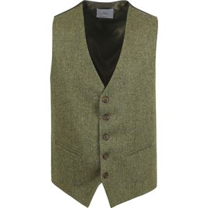 Suitable - Gilet Tweed Groen - Heren - Maat 46 - Modern-fit