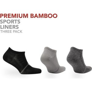 Norfolk - Bamboe sokken - 3 paar - Premium 77% Bamboe Sneakersokken - Sportsokken - Panda -  Zwart-Grijs - 35-38