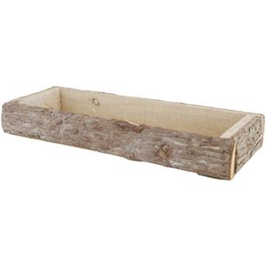 Dijk Natural Collection Kaarsen plateau/tafeldecoratie - 2x - 39 x 15 cm - boomstam Berkenhout - rechthoekig - kaarsenbord - Kaarsenonderzetter