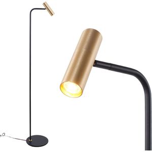 Moderne Trend leeslamp | 1 lichts | zwart/goud | metaal | GU10 | Ø 10 cm | zwenk- en kantelbaar | hal / slaapkamer | modern design