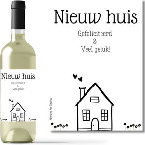 Wijnetiket Nieuw Huis – Housewarming Cadeau – Wijnfles Label Samenwonen