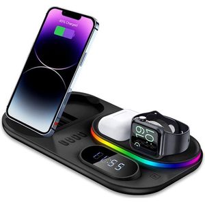 BAIKTECH 3-in-1 Draadloze Oplader - 30W - Zwart - Voor Galaxy Buds/Samsung
