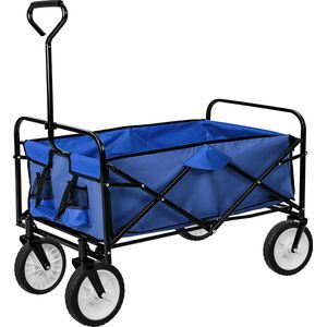 Bolderkar bolderwagen transportkar opvouwbaar - blauw - 402595