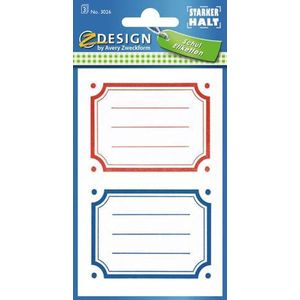 Avery Boeketiket Z-Design School - rood/blauw pakje a 3 vel