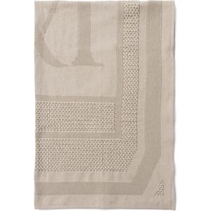 Riviera Maison Plaid Beige met RM logo - Monogram Jacquard decoratief deken 180 cm breed