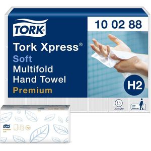 Handdoek tork h2 premium multifold wit 100288s-sDoos a 21 pak