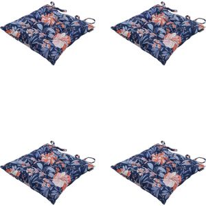 Madison - Zitkussen - Universeel - 4 stuks - 46 x 46 cm - Maxime Indigo - Tuin - Toscane