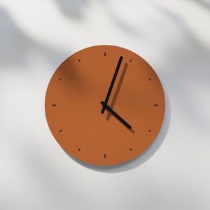 Horae Clock Round 240 mm - Orange Tangerine - Black