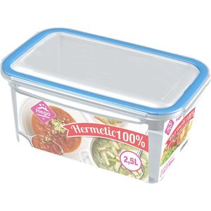 12x Voorraad/vershoudbakjes 2,5 liter transparant plastic/kunststof - Kiev - Luchtdicht/hermetisch afgesloten vershouddoos bakje - Mealprep - Maaltijden bewaren