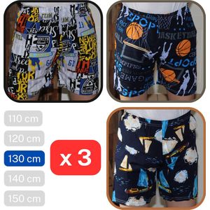 PACK van 3 BOXERSHORTS/ONDERGOED, Maat 44/130CM voor Kinderen, American Style, PRIMA KWALITEIT, Kleurset C