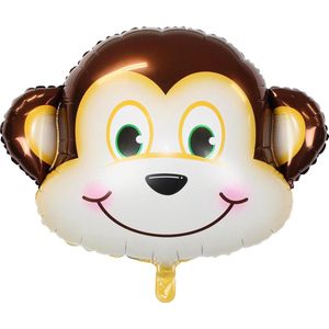 Aap Ballon Jungle Safari Helium Ballonnen Verjaardag Versiering Feest Decoratie XL Formaat 90 CM Met Rietje – 1 Stuk