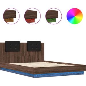 vidaXL-Bedframe-met-hoofdbord-en-LED-bruin-eikenkleurig-120x200-cm