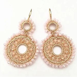 Bohemian Geweven Oorbellen - Beige
