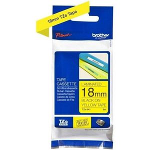 Laminated Tape for Labelling Machines Brother TZ-FX641 18 mm x 8 m Black/Yellow
