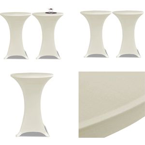 Statafelhoes Stretch Ø80cm Crème (2 stuks) - Meubelhoes - Meubelhoezen - Statafelhoes - Statafelhoezen