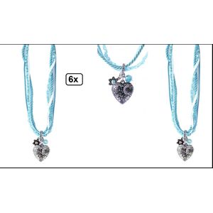 6x Ketting Tiroler edelweis blauw - tirol apres ski oktoberfest bier feest landen winter sport festival thema party