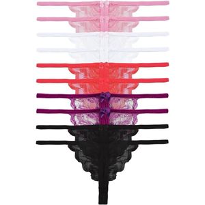Pack of 10 Women's Thong Sexy Hot Thong Disposable Thong Tanga and Tetta Lace Underwear