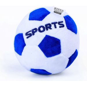 Nobleza Hondenspeelgoed - Pluche speelbal - Hondenknuffel - Pluche piepspeelgoed - Hondenbal - Speelbal hond - 13 cm - Blauw wit