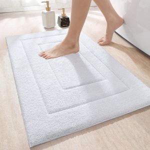 Ibenzoa® Zachte en Veilig Douchemat van Microvezel - 50 x 80 cm - Wit