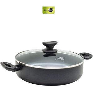 Greenpan Torino Keramische Hapjespan - 28 cm - met glazen deksel