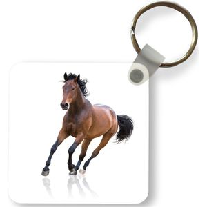 Sleutelhanger - Uitdeelcadeautjes - Paard - Bruin - Wit - Plastic