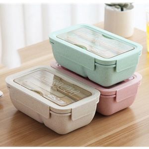 BentoBros® Duurzame Bento Box - Broodtrommel - Lunchtrommel - Lunchbox - Lunchset voor Kinderen - Brooddoos - Duurzaam Hout - Inclusief bestek - Voor Volwassenen en Kinderen - 0,85 Liter - Geschikt voor Magnetron, Vriezer en Vaatwasser - Groen