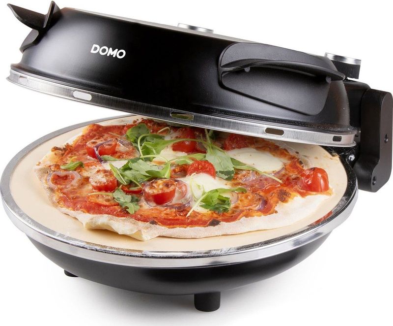 DOMO Pizza Oven 'My Express Pizza' zwart - pizzaoven met steen
