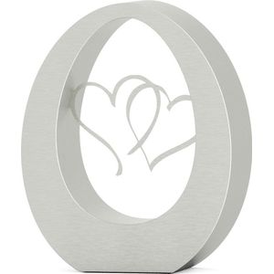 Mini RVS Urn Oval Hearts - 0.9 Liter