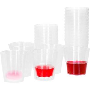 Excellent Houseware Shotglazen - 100ST - herbruikbaar - 30 ml - kunststof - vaatwasserbestendig