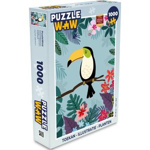 Puzzel Toekan - Planten - Bloemen - Kinderen - Dieren - Kids - Legpuzzel - Puzzel 1000 stukjes volwassenen