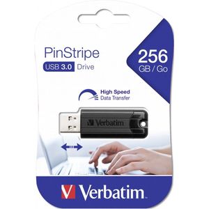 Verbatim Pin Stripe 3.0 USB-stick 256 GB Zwart 49320 USB 3.2 Gen 1 (USB 3.0)