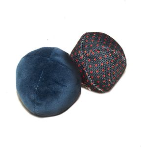 Duvoplus - Speelgoed Voor Dieren - Kat - Retro Blauwe Ballen Uni & Stippen 2pc - 6x6x6cm Blauw - 2st