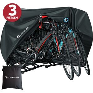 Fietshoes - Voor 2 fietsen of 3 fietsen - Waterdicht - 300D RIPSTOP - Ultra sterk & dik - 40% korting - Premium PU Coating - Incl. opberghoes