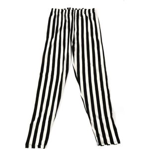 Legging Zebra - Zwart/Wit - Volwassenen - One Size Elastisch