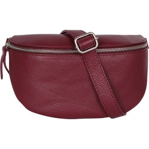 AmbraModa GLX1 - kleine heuptas buiktas crossbodytas, ideaal voor vakantie, reizen, uitgaan gemaakt van echt leer. Bordeaux